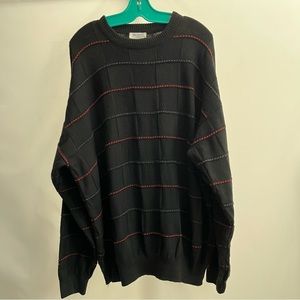 Bigotti - Moda Italy - checkerboard - black merino wool sweater - Vintage 80s